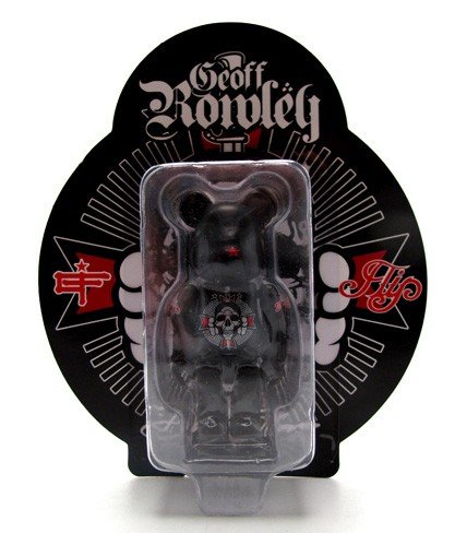 BlackBook Toy - Its been a minute Be@rbrick 100% figure by David Flores X Geoff Rowley, produced by Medicom Toy. Packaging.