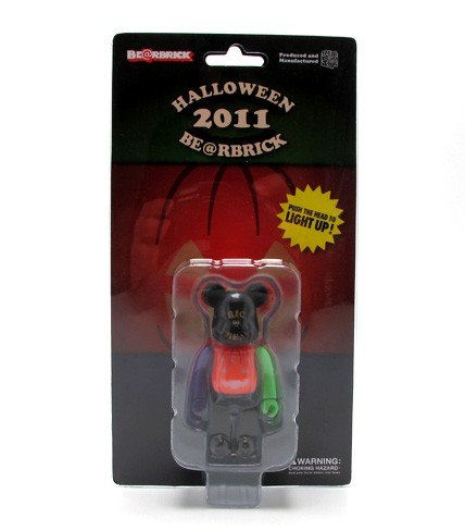 Halloween 2011 Be@rbrick 100% LED  figure, produced by Medicom Toy. Packaging.