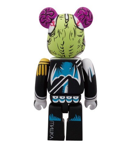 Mishka Be@rbrick 100% - Color Ver. figure by Mishka, produced by Medicom Toy. Back view.