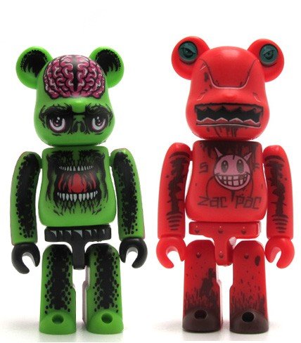 ZacPac Be@rbrick 100% figure by Jeff Soto, produced by Medicom Toy. Front view.