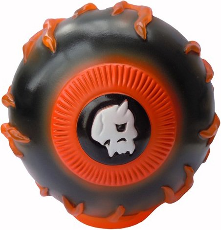 Keep Watch Piggy Bank - Halloween figure by Mishka X L’Amour Supreme, produced by Blackbook Toy. Back view.