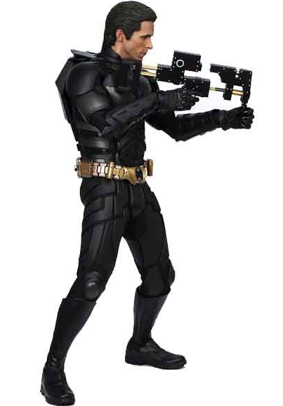 1/4th Scale The Dark Knight Rises Batman figure by Kojun, produced by Hot Toys. Side view.
