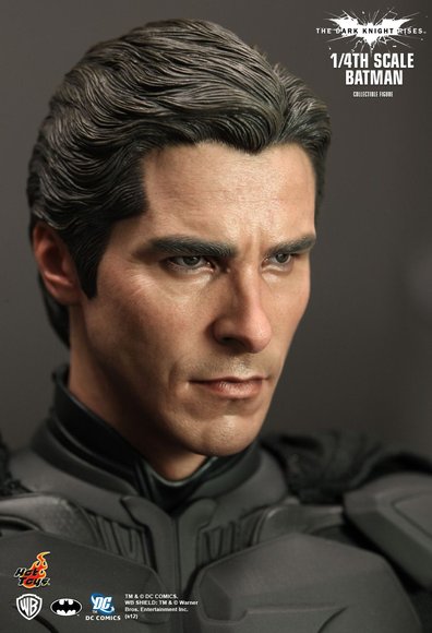 1/4th Scale The Dark Knight Rises Batman figure by Kojun, produced by Hot Toys. Detail view.