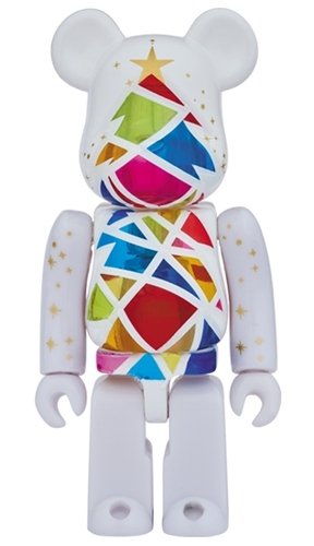 2016 Xmas Stained-glass tree Snow white Ver. BE@RBRICK figure, produced by Medicom Toy. Front view.