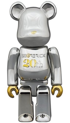 20th Anniversary Model BE@RBRICK 100％ figure, produced by Medicom Toy. Front view.