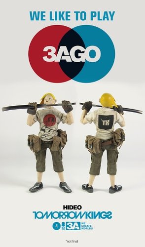 3AGO - Tomorrow King Hideo figure by Ashley Wood, produced by Threea. Front view.