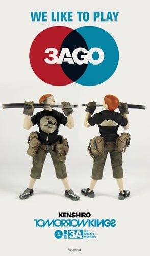 3AGO - Tomorrow King Kenshiro figure by Ashley Wood, produced by Threea. Front view.
