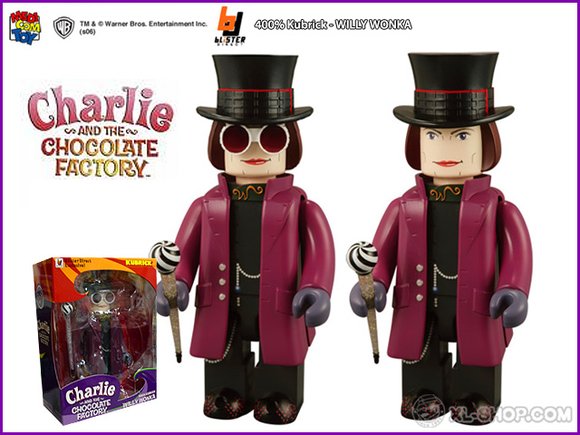 400% Willy Wonka Kubrick figure, produced by Medicom. Packaging.