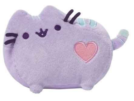 6 Pastel Pusheen (Purple with Pink Heart) figure by Pusheen, produced by Gund. Front view.