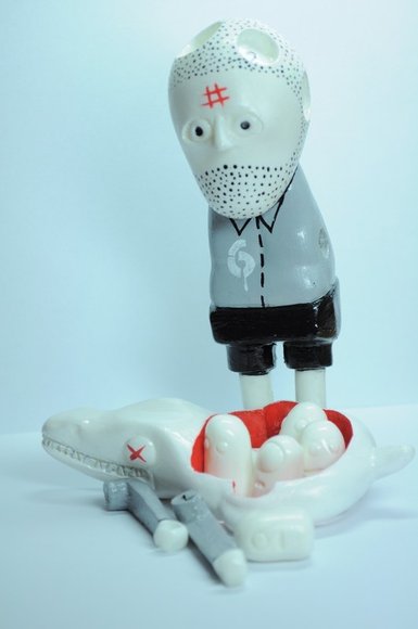 Patient No.6 with range for swimming Croc figure by Patient No.6. Front view.