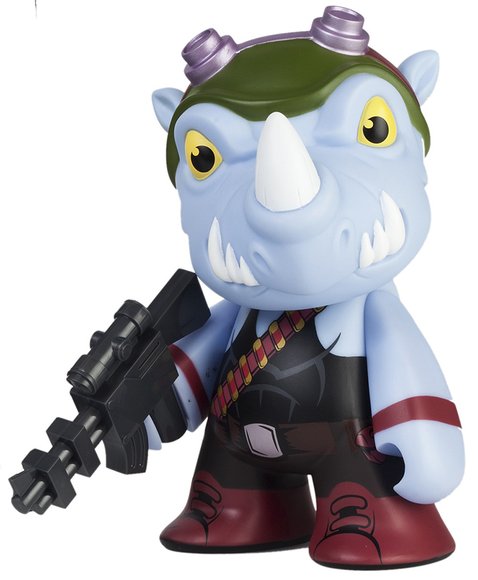 7 TMNT Rocksteady - SDCC 2014 figure by Viacom, produced by Kidrobot. Front view.