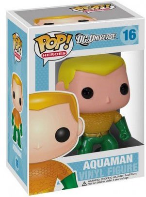 POP! Heroes - Aquaman figure by Dc Comics, produced by Funko. Packaging.