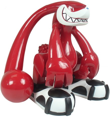 Grabbit - Diamond Comics Exclusive Glossy Red figure by Touma, produced by Play Imaginative. Side view.