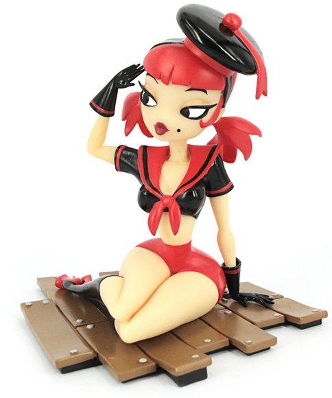 Sailor Trixie - Devil Edition figure by Andrew Hickinbottom, produced by Mighty Jaxx. Front view.