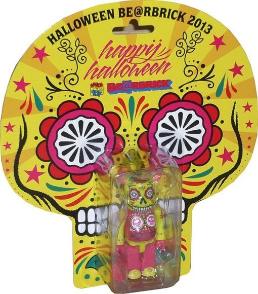 Happy Halloween Be@rbrick 100% figure, produced by Medicom Toy. Packaging.
