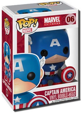 POP! Marvel - Captain America figure by Marvel, produced by Funko. Packaging.