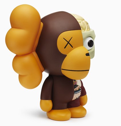 Disscected Milo - Brown figure by Kaws X Bape, produced by Medicom Toy. Front view.