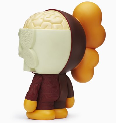 Disscected Milo - Brown figure by Kaws X Bape, produced by Medicom Toy. Back view.