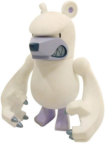 Knuckle Bear  White Flocky - Stitch Edition figure by Touma, produced by Wonderwall. Front view.
