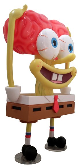 SpongeBrain SquarePants figure by Unbox Industries, produced by Unbox Industries. Side view.