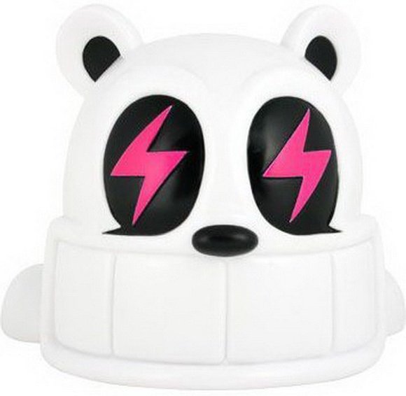 Reach Bear - White figure by Reach, produced by Kidrobot. Front view.