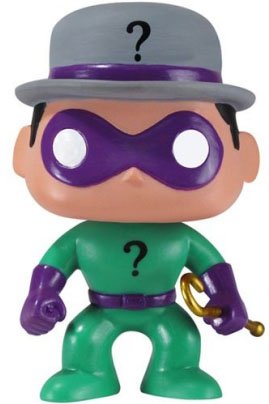 POP! Heroes - The Riddler figure by Dc Comics, produced by Funko. Front view.