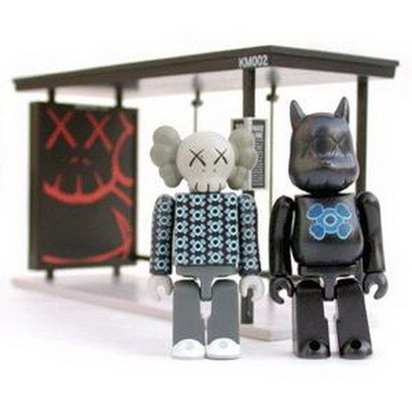 KAWS Bus Stop Kubrick - Set 2 figure by Kaws, produced by Medicom Toy. Front view.