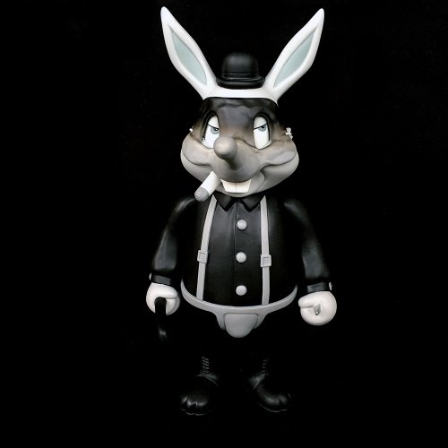 A Clockwork Carrot:Lil Alex Grayscale figure by Frank Kozik, produced by Blackbook Toy. Front view.