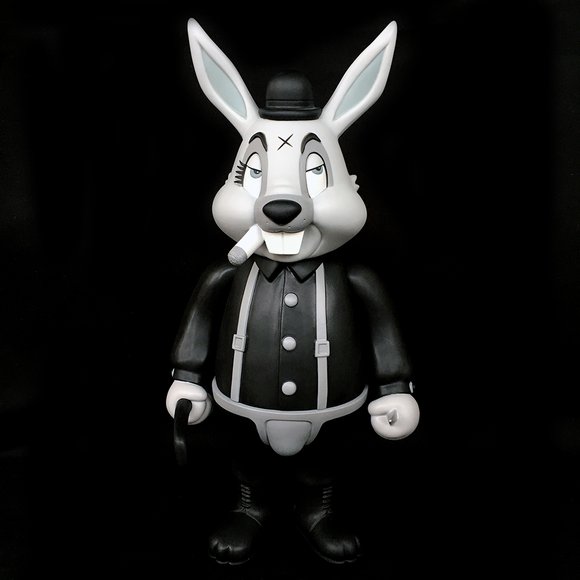 A Clockwork Carrot:Lil Alex Grayscale figure by Frank Kozik, produced by Blackbook Toy. Front view.
