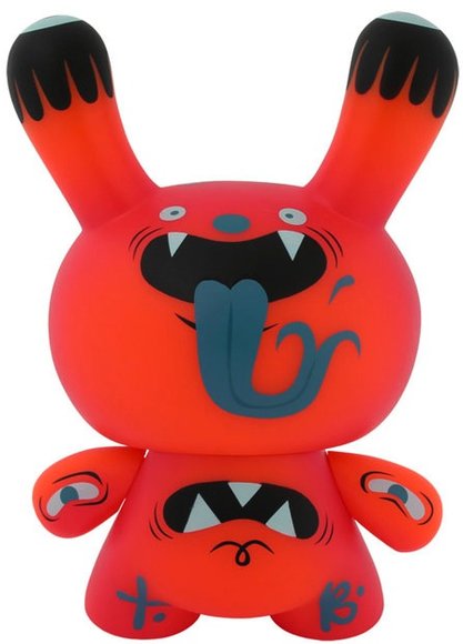 Acid Head Dunny figure by Tim Biskup, produced by Kidrobot. Back view.