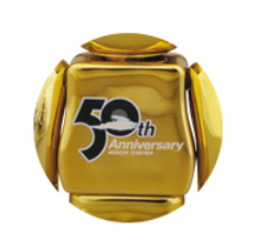 Adachi Gakuen 50th Anniversary (Yellow Metallic) figure, produced by Medicom Toy. Back view.