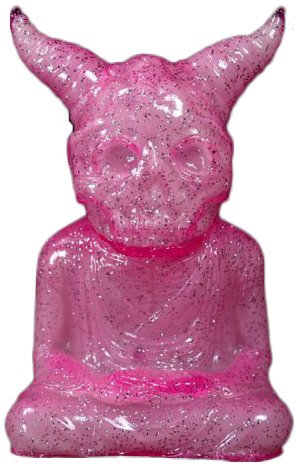 ALAVAKA - clear pink glitter/gid double pour unpainted figure by Toby Dutkiewicz, produced by DevilS Head Productions. Front view.