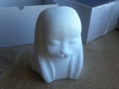 Aleppin Sane Unpainted White figure by Jermaine Rogers, produced by Plastic City Toys. Front view.