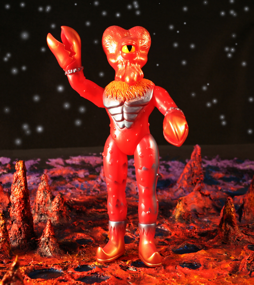 Alien Xam - Angry Red Edition figure by Mark Nagata, produced by Max Toy Co.. Front view.