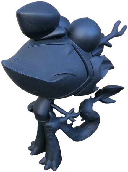 ALl Black Dragon Boy - FlabSlab Exclusive figure by Martin Hsu, produced by Vtss Toys. Front view.