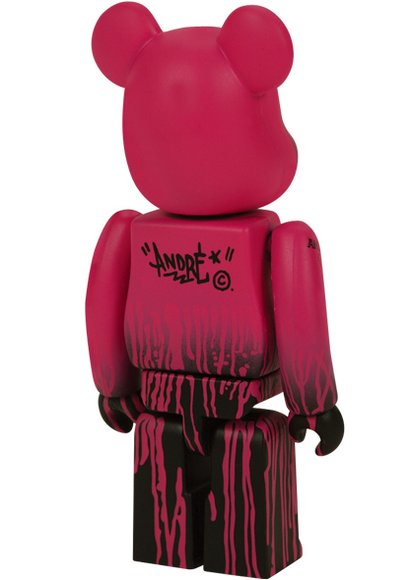 Monsieur André Be@rbrick 100% - Isetan figure by Monsieur André, produced by Medicom Toy. Back view.