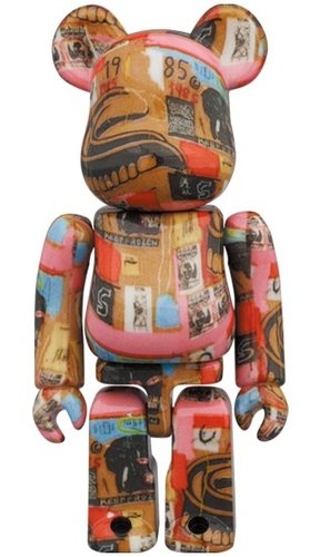 Andy Warhol × JEAN-MICHEL BASQUIAT #2 BE@RBRICK 100％ figure, produced by Medicom Toy. Front view.