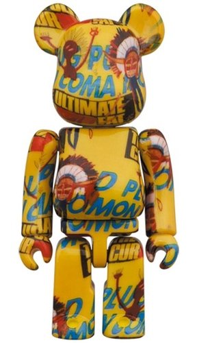 Andy Warhol × JEAN-MICHEL BASQUIAT #3 BE@RBRICK 100％ figure, produced by Medicom Toy. Front view.