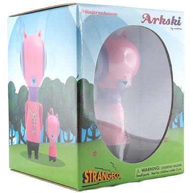 Arkski Super Mom & Toddler  figure by Nathan Jurevicius, produced by Strangeco. Packaging.