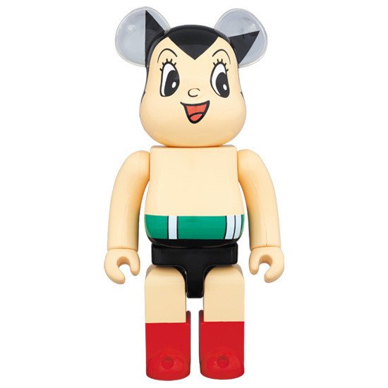 Astro Boy bearbrick 400% figure by Osamu Tezuka, produced by Medicom. Front view.