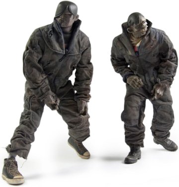 Atrocity Exhibition 2pack figure by Ashley Wood, produced by Threea. Front view.