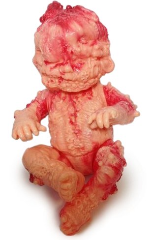 Autopsy Zombie Staple Baby - AKACHANMAKI edition figure by Jeremi Rimel (Miscreation Toys), produced by Lulubell Toys. Front view.
