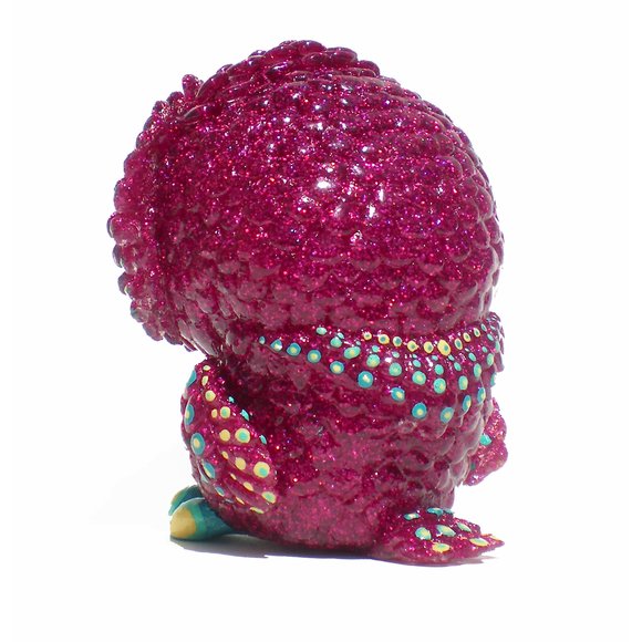 Baby Owl - Volcano Glitter figure by Kathleen Voigt. Back view.