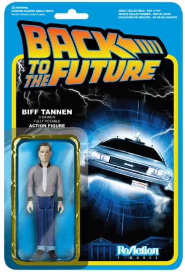 Back To The Future ReAction - Biff Tannen figure by Super7, produced by Funko. Packaging.