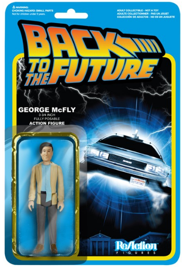Back To The Future ReAction - George McFly figure by Super7, produced by Funko. Packaging.