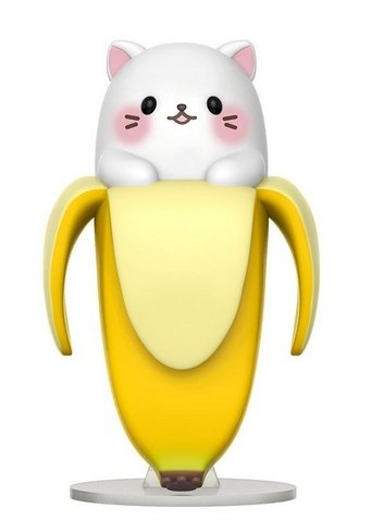 Bananya figure, produced by Funko. Front view.