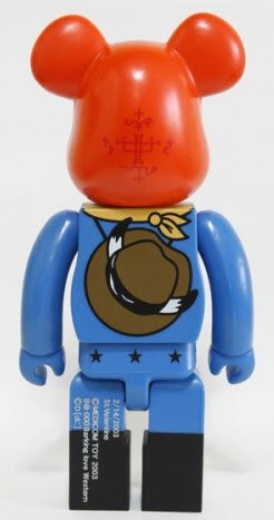 Barking Love Western Be@rbrick 400% figure, produced by Medicom Toy. Back view.
