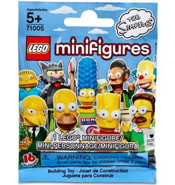Bart Simpson figure by Matt Groening, produced by Lego. Packaging.