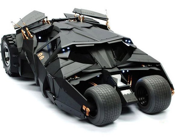 Batman Dark Knight Tumbler figure by Dc Comics, produced by Hot Toys. Front view.