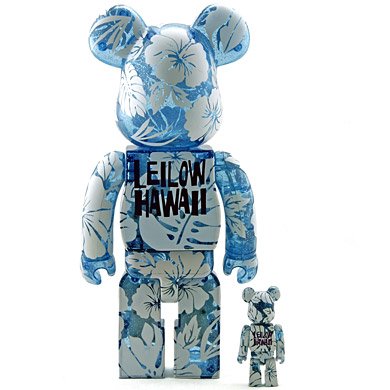 Leilow Hawaii Be@rbrick 100% & 400% Set   figure by Jules Gayton, produced by Medicomtoy. Back view.